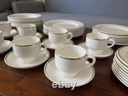 Wedgwood Metallised Bone China 48pc Dinner Set for 8 Gold Trim England 1979