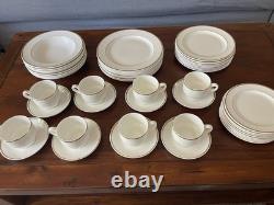 Wedgwood Metallised Bone China 48pc Dinner Set for 8 Gold Trim England 1979
