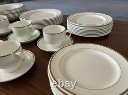 Wedgwood Metallised Bone China 48pc Dinner Set for 8 Gold Trim England 1979