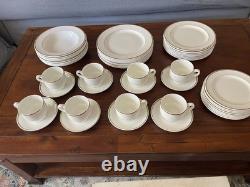Wedgwood Metallised Bone China 48pc Dinner Set for 8 Gold Trim England 1979