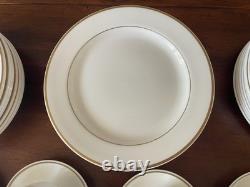 Wedgwood Metallised Bone China 48pc Dinner Set for 8 Gold Trim England 1979