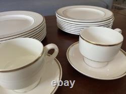 Wedgwood Metallised Bone China 48pc Dinner Set for 8 Gold Trim England 1979