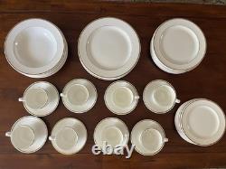 Wedgwood Metallised Bone China 48pc Dinner Set for 8 Gold Trim England 1979