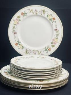 Wedgwood Mirabelle Bone China 12pc Set Gold Trim In Factory Sleeves Mint England
