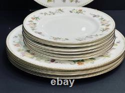 Wedgwood Mirabelle Bone China 12pc Set Gold Trim In Factory Sleeves Mint England