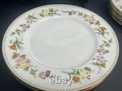 Wedgwood Mirabelle Bone China 12pc Set Gold Trim In Factory Sleeves Mint England