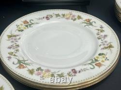 Wedgwood Mirabelle Bone China 12pc Set Gold Trim In Factory Sleeves Mint England
