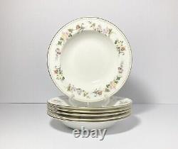 Wedgwood Mirabelle Set of 6 Bone China Rim Soup Bowls 8 England