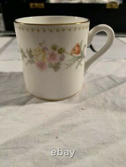 Wedgwood Mirabelle Tea Cup Saucer Set x 6 with CASE Bone China MADE IN England