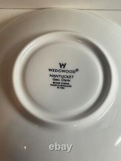 Wedgwood Nantucket Saucers Set of 12 White Basket Weave Texture George Davis