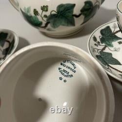 Wedgwood Napoleon Ivy Vintage Tea Set With Pot, Cups & Saucers Made In England