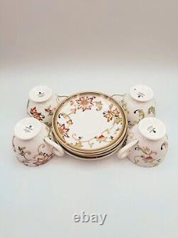 Wedgwood Oberon Footed Cups & Saucers Bone China England Set of 4