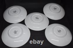 Wedgwood Oberon Leigh Shape Footed Tea Cup & Saucer Bone China England Set of 11