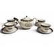 Wedgwood Runnymede Blue Teapot 4 Teacups Saucers Set W4472 Bone China England