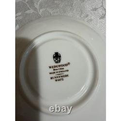 Wedgwood Runnymede Blue Teapot 4 Teacups Saucers Set W4472 Bone China England