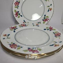 Wedgwood Set (4) Chinese Flowers Dinner Plates Williamsburg Floral 11 1/8 new