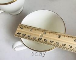 Wedgwood Set Bone China Made In England Cup Saucer Dessert Plate. White Gold