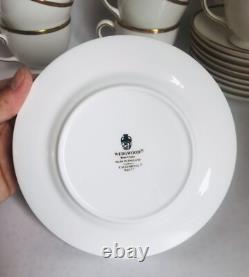 Wedgwood Set Bone China Made In England Cup Saucer Dessert Plate. White Gold