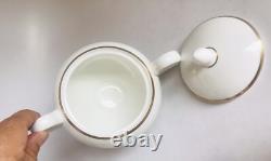 Wedgwood Set Bone China Made In England Cup Saucer Dessert Plate. White Gold