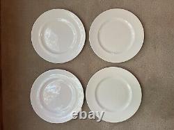 Wedgwood Set of 4 Dinner Plates 10 3/4 White Bone China No Trim Made In England