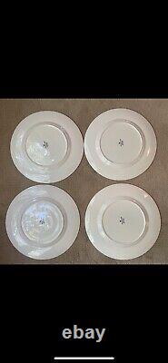 Wedgwood Set of 4 Dinner Plates 10 3/4 White Bone China No Trim Made In England
