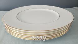 Wedgwood Set of 6 Gloucester Dinner Plates 10 3/4 Gold Rim Bone China Excellent