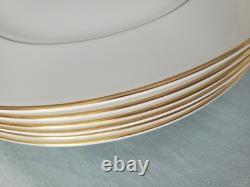 Wedgwood Set of 6 Gloucester Dinner Plates 10 3/4 Gold Rim Bone China Excellent
