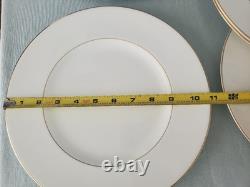 Wedgwood Set of 6 Gloucester Dinner Plates 10 3/4 Gold Rim Bone China Excellent