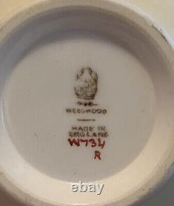 Wedgwood Shah Bone China Footed Bouillon Cup & Saucer Floral Trim W734 Set Of 10