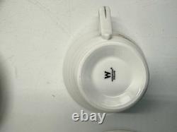 Wedgwood Signet Platinum Tea Cups & Saucers Set of 6 Bone China England New