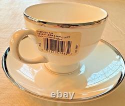 Wedgwood Sterling Bone China 4 Cup & Saucer Sets + Sugar Creamer NWT England