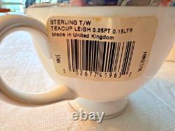 Wedgwood Sterling Bone China 4 Cup & Saucer Sets + Sugar Creamer NWT England