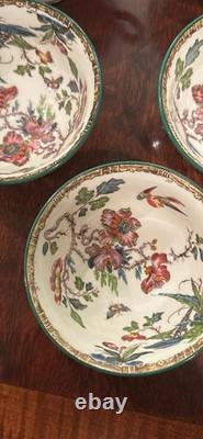 Wedgwood Swallow Bone China Cup Set Floral Bird Pattern England W1954 7 total