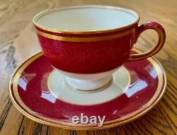 Wedgwood Swinburne Ruby Bone China Tea Service for 6, 24 piece, Vintage, England
