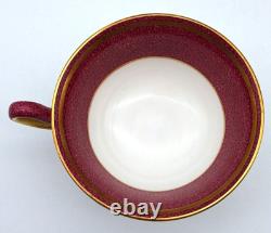 Wedgwood Swinburne Ruby Footed Teacups And Saucers Set Of 4 Bone China England
