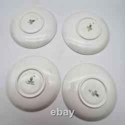 Wedgwood Swinburne Ruby Footed Teacups And Saucers Set Of 4 Bone China England