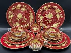 Wedgwood Tonquin Ruby 5 Piece Place Setting x 4 Bone China England 20pcs