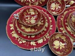 Wedgwood Tonquin Ruby 5 Piece Place Setting x 4 Bone China England 20pcs