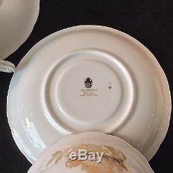 Wedgwood Tonquin Set 6 Cream Soup Bowls & Under Plates Bone China England W2488