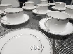 Wedgwood Vera Wang Grosgrain Bone China 24 Pc Set 8 Cups Saucers 8 Salad Plates