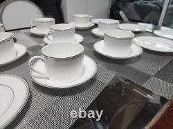 Wedgwood Vera Wang Grosgrain Bone China 24 Pc Set 8 Cups Saucers 8 Salad Plates