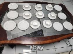 Wedgwood Vera Wang Grosgrain Bone China 24 Pc Set 8 Cups Saucers 8 Salad Plates