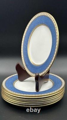 Wedgwood W2376 Bone China Blue & Gold 6 Side Plates Set of 8 Made in England