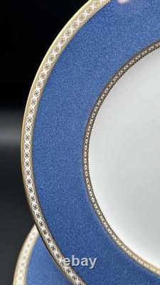 Wedgwood W2376 Bone China Blue & Gold 6 Side Plates Set of 8 Made in England