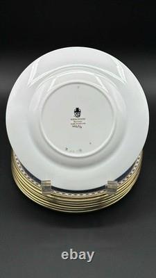 Wedgwood W2376 Bone China Blue & Gold 6 Side Plates Set of 8 Made in England