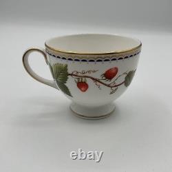 Wedgwood Wild Strawberry Archive Cup Saucers Set Of 2 Pair Bone China England