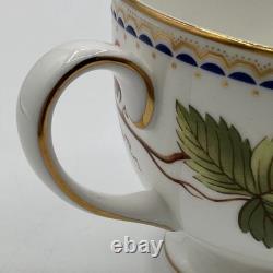 Wedgwood Wild Strawberry Archive Cup Saucers Set Of 2 Pair Bone China England