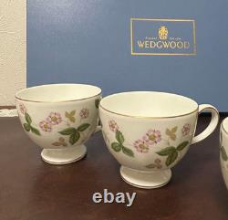 Wedgwood Wild Strawberry Cup & Saucer Set of 5 Bone China England Tea Set CS 5