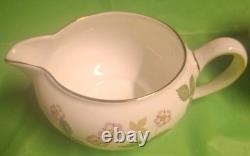 Wedgwood Wild Strawberry Teapot Sugar Bowl Creamer Tea Set Bone China England