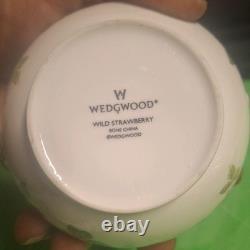 Wedgwood Wild Strawberry Teapot Sugar Bowl Creamer Tea Set Bone China England